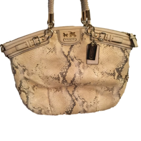 COACH MADISON LINDSEY PYTHON SNAKESKIN LEATHER VINTAGE SATCHEL PURSE BAG Y2K - Picture 1 of 8